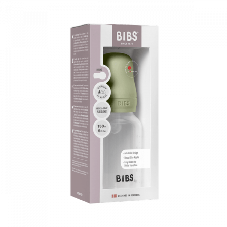 BIBS - Set complet biberon anticolici PP fara BPA, 150 ml, Silicon, Sage [2]