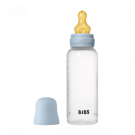 Alaptare si Hranire - BIBS - Set complet biberon anticolici PP fara BPA, 270 ml, Latex, Baby Blue