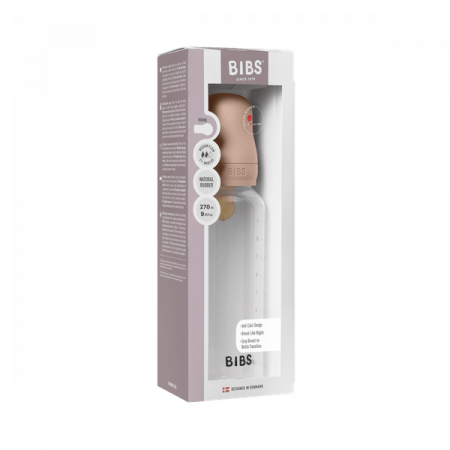BIBS - Set complet biberon anticolici PP fara BPA, 270 ml, Latex, Blush [1]