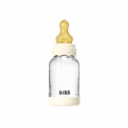 BIBS - Set complet biberon Boheme din sticla anticolici cu tetina din latex, flux lent, 120 ml, Ivory [4]