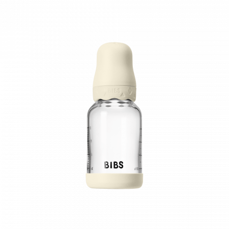 BIBS - Set complet biberon Boheme din sticla anticolici cu tetina din latex, flux lent, 120 ml, Ivory [1]