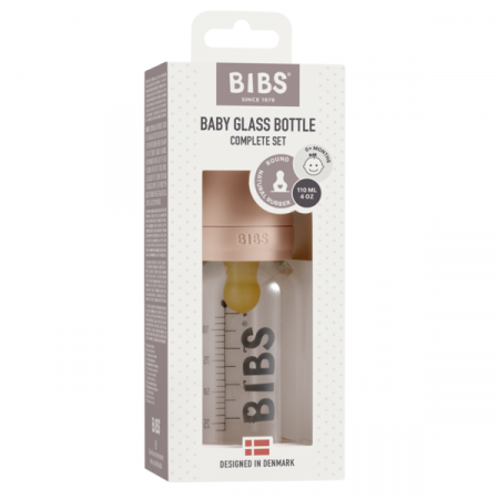 BIBS - Set complet biberon din sticla anticolici, 110 ml, Blush [1]