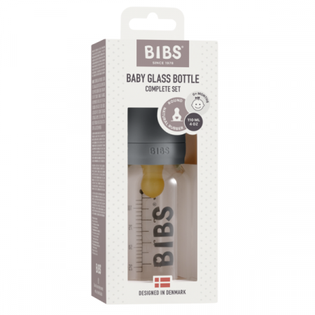 BIBS - Set complet biberon din sticla anticolici, 110 ml, Iron [1]