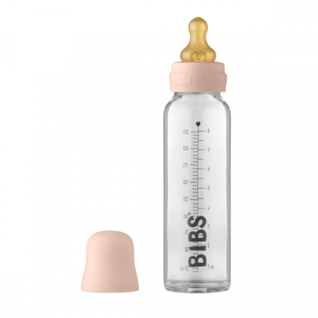 Alaptare si Hranire - BIBS - Set complet biberon din sticla anticolici, 225 ml, Blush