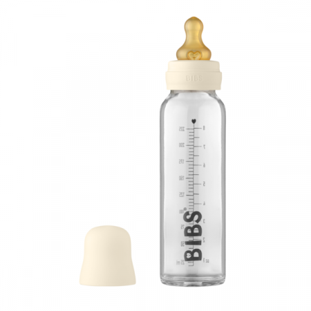 Alaptare si Hranire - BIBS - Set complet biberon din sticla anticolici, 225 ml, Ivory
