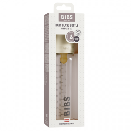 BIBS - Set complet biberon din sticla anticolici, 225 ml, Ivory [1]