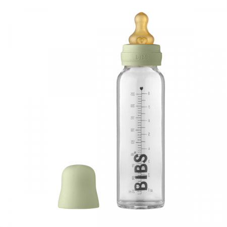 Alaptare si Hranire - BIBS - Set complet biberon din sticla anticolici, 225 ml, Sage