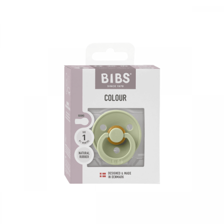 BIBS - Suzeta Colour Latex, tetina rotunda, 0+ luni, ambalaj premium-Sage [1]