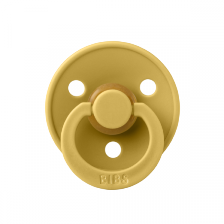 Imbracaminte si Accesorii - BIBS - Suzeta Colour Latex, tetina rotunda, 0 luni +-Mustard