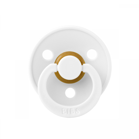 Imbracaminte si Accesorii - BIBS - Suzeta Colour Latex, tetina rotunda, 0 luni +-White