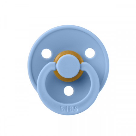 Imbracaminte si Accesorii - BIBS - Suzeta Colour Latex, tetina rotunda, 6 luni +-Sky Blue