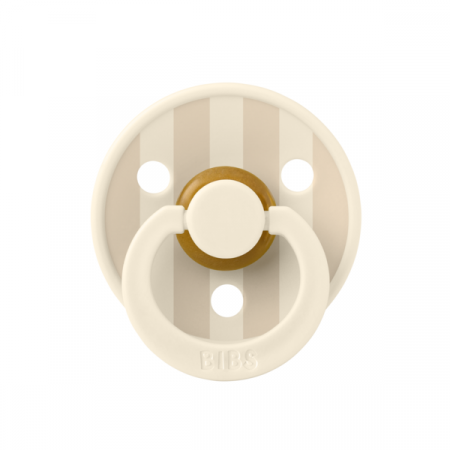 BIBS - Suzeta Colour Studio Collection Stripe Latex, tetina rotunda, 0 luni +-Ivory/Vanilla [1]