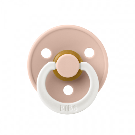Imbracaminte si Accesorii - BIBS - Suzeta fosforescenta Colour GLOW Latex, tetina rotunda, 0 luni +-Blush