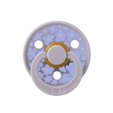 BIBS - Suzeta Studio Colour Flower Latex, tetina rotunda, 0 luni +-Fossil Grey [1]