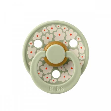 BIBS - Suzeta Studio Colour Flower Latex, tetina rotunda, 0 luni +-Sage [1]