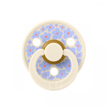 BIBS - Suzeta Studio Colour Flower Latex, tetina rotunda, 6 luni +-Ivory [1]