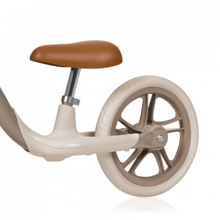 Bicicleta fara pedale, Lionelo, Alex Plus, Usoara, Cu ghidon si sa reglabile, Include cos depozitare si sonerie, Din otel, Cu roti din spuma EVA, 12 inch, Beige Sand [5]