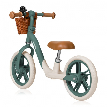 Bicicleta fara pedale, Lionelo, Alex Plus, Usoara, Cu ghidon si sa reglabile, Include cos depozitare si sonerie, Din otel, Cu roti din spuma EVA, 12 inch, Green Forest [3]