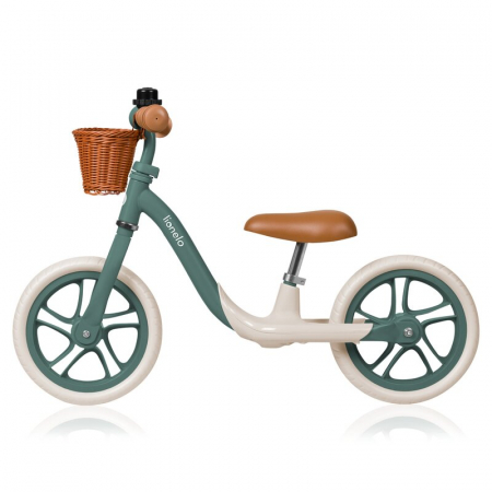 Bicicleta fara pedale, Lionelo, Alex Plus, Usoara, Cu ghidon si sa reglabile, Include cos depozitare si sonerie, Din otel, Cu roti din spuma EVA, 12 inch, Green Forest [4]