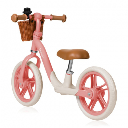 Bicicleta fara pedale, Lionelo, Alex Plus, Usoara, Cu ghidon si sa reglabile, Include cos depozitare si sonerie, Din otel, Cu roti din spuma EVA, 12 inch, Pink Rose [3]
