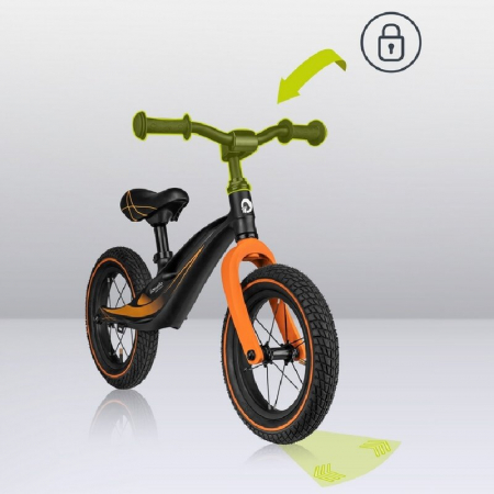 Bicicleta fara pedale, Lionelo, Bart Air, Usoara, Cu roti gonflabile, Cu cadru din magneziu, Cu ghidon si sa reglabile, Greutate 3.8 Kg, 12 inch, Conform cu standardul european de securitate EN71, Neg [16]