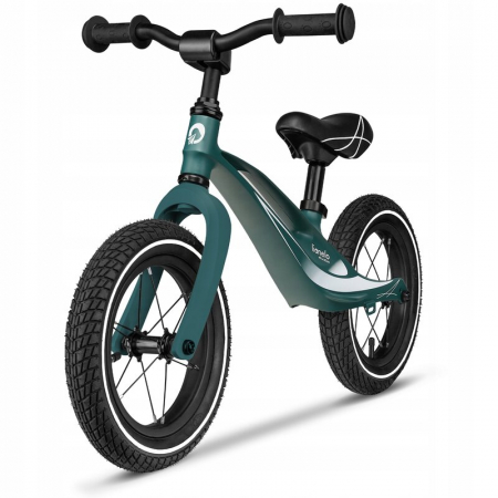 Jucarii si Jocuri - Bicicleta fara pedale, Lionelo, Bart Air, Usoara, Cu roti gonflabile, Cu cadru din magneziu, Cu ghidon si sa reglabile, Greutate 3.8 Kg, 12 inch, Conform cu standardul european de securitate EN71, Gre