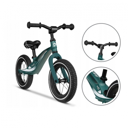 Bicicleta fara pedale, Lionelo, Bart Air, Usoara, Cu roti gonflabile, Cu cadru din magneziu, Cu ghidon si sa reglabile, Greutate 3.8 Kg, 12 inch, Conform cu standardul european de securitate EN71, Gre [5]
