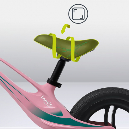 Bicicleta fara pedale, Lionelo, Bart Tour, Usoara, Cu cadru din magneziu, Cu ghidon si sa reglabile, Greutate 3.8 Kg, 12 inch, Conform cu standardul european de securitate EN71, Pink Bubblegum [15]