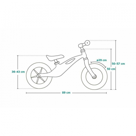 Bicicleta fara pedale, Lionelo, Bart Tour, Usoara, Cu cadru din magneziu, Cu ghidon si sa reglabile, Greutate 3.8 Kg, 12 inch, Conform cu standardul european de securitate EN71, Grey Stone [12]