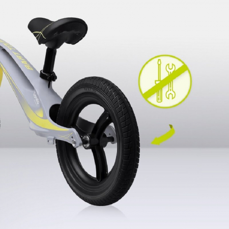 Bicicleta fara pedale, Lionelo, Bart Tour, Usoara, Cu cadru din magneziu, Cu ghidon si sa reglabile, Greutate 3.8 Kg, 12 inch, Conform cu standardul european de securitate EN71, Grey Stone [15]