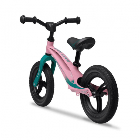 Bicicleta fara pedale, Lionelo, Bart Tour, Usoara, Cu cadru din magneziu, Cu ghidon si sa reglabile, Greutate 3.8 Kg, 12 inch, Conform cu standardul european de securitate EN71, Pink Bubblegum [4]