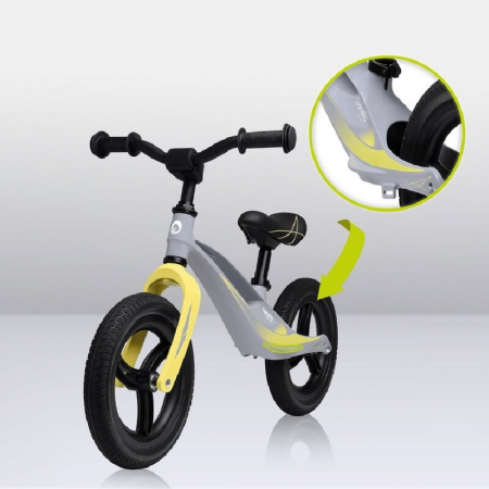 Bicicleta fara pedale, Lionelo, Bart Tour, Usoara, Cu cadru din magneziu, Cu ghidon si sa reglabile, Greutate 3.8 Kg, 12 inch, Conform cu standardul european de securitate EN71, Grey Stone [19]