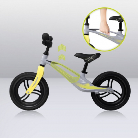 Bicicleta fara pedale, Lionelo, Bart Tour, Usoara, Cu cadru din magneziu, Cu ghidon si sa reglabile, Greutate 3.8 Kg, 12 inch, Conform cu standardul european de securitate EN71, Grey Stone [18]