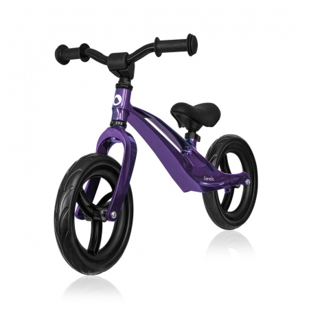 Jucarii si Jocuri - Bicicleta fara pedale, Lionelo, Bart, Usoara, Cu cadru din magneziu, Cu ghidon si sa reglabile, Greutate 3 Kg, 12 inch, Conform cu standardul european de securitate EN71, Purple Amethyst
