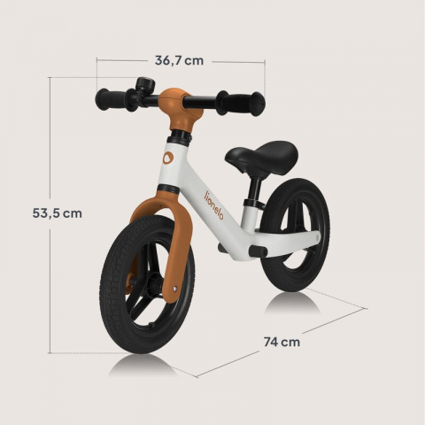 Bicicleta fara pedale, Lionelo, Toni, Cu ghidon si sa reglabile, Ultra usoara, 2.8 Kg, 18 luni+, Sustine 30 kg, Conform cu standardul EN71-1/2/3, Certificata TUV SUD, Bej [18]