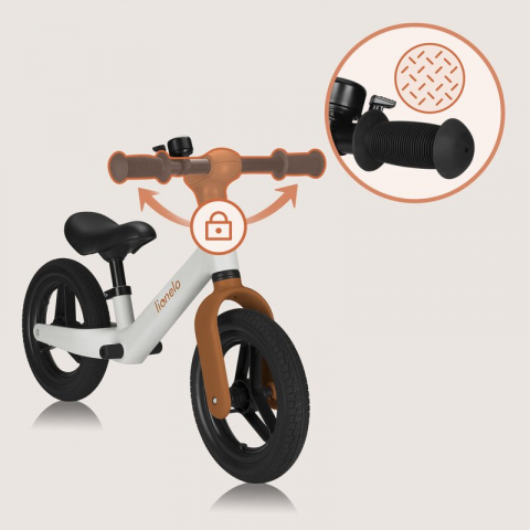 Bicicleta fara pedale, Lionelo, Toni, Cu ghidon si sa reglabile, Ultra usoara, 2.8 Kg, 18 luni+, Sustine 30 kg, Conform cu standardul EN71-1/2/3, Certificata TUV SUD, Bej [16]