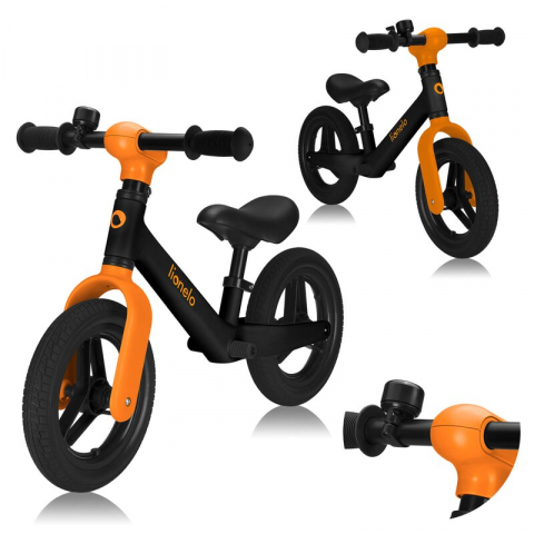 Bicicleta fara pedale, Lionelo, Toni, Cu ghidon si sa reglabile, Ultra usoara, 2.8 Kg, 18 luni+, Sustine 30 kg, Conform cu standardul EN71-1/2/3, Certificata TUV SUD, Portocaliu [11]