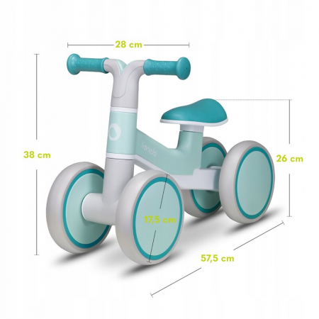 Bicicleta fara pedale, Lionelo, Villy, Cu 4 roti, Din spuma EVA si TPR, Stabila, Manere moi, antiderapante, 12- 36 luni, Sustine pana la 30 kg, Certificata EN 71-1:2014, EN 71-2:2011, EN 71-3:2019, Ve [26]