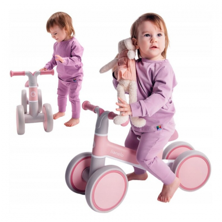 Bicicleta fara pedale, Lionelo, Villy, Cu 4 roti, Din spuma EVA si TPR, Stabila, Manere moi, antiderapante, 12- 36 luni, Sustine pana la 30 kg, Certificata EN 71-1:2014, EN 71-2:2011, EN 71-3:2019, Ro [25]