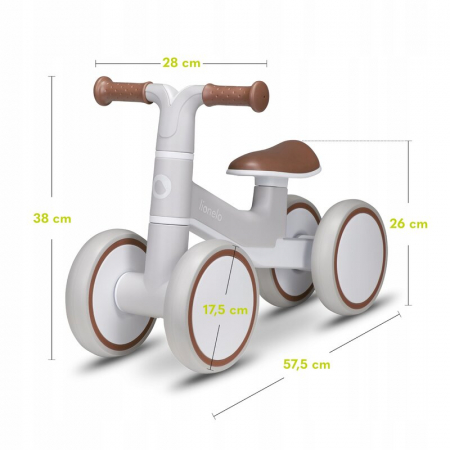 Bicicleta fara pedale, Lionelo, Villy, Cu 4 roti, Din spuma EVA si TPR, Stabila, Manere moi, antiderapante, 12- 36 luni, Sustine pana la 30 kg, Certificata EN 71-1:2014, EN 71-2:2011, EN 71-3:2019, Be [24]