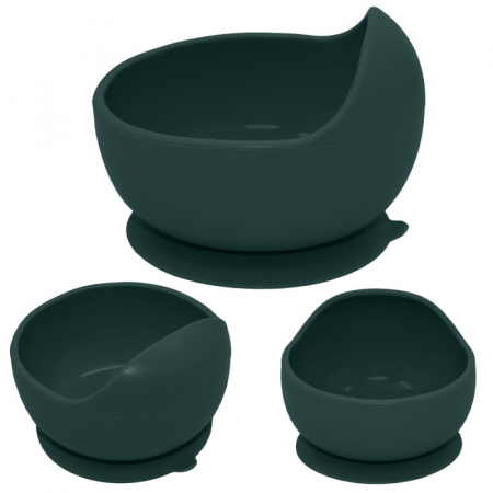 Bol, Petite&Mars, Take&Match, Din silicon, Cu ventuza, Fara BPA, 6 luni+, 350 ml, Verde Inchis [2]