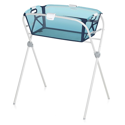 Cadita de baie cu pliere ultra-compacta, Jane, Oasis, Cu doua manere, 68 x 42 x 26 cm, Conform cu standardul european de siguranta EN 17072:2018, Tropical [18]
