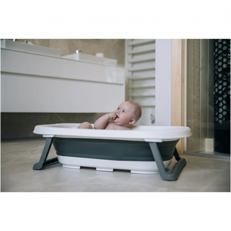 Cadita pliabila, FreeON, Cu dop cu indicator de temperatura, Conform cu standardul european de securitate EN 17072:2018, 78x49x21 cm, Grey [2]