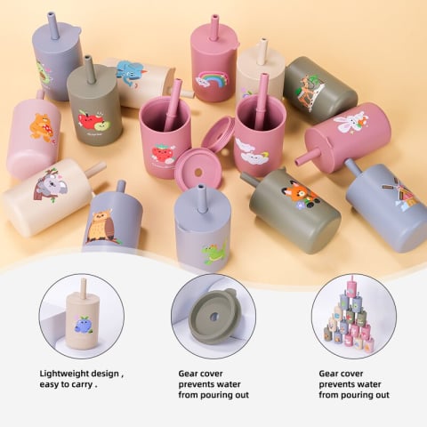 Cana din silicon, Bocioland, Cu pai, 150 ml, Fara BPA, 6 luni+, Rocket [2]