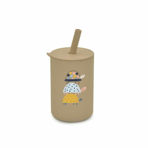 Alaptare si Hranire - Cana din silicon, Bocioland, Cu pai, 150 ml, Fara BPA, 6 luni+, Turtles