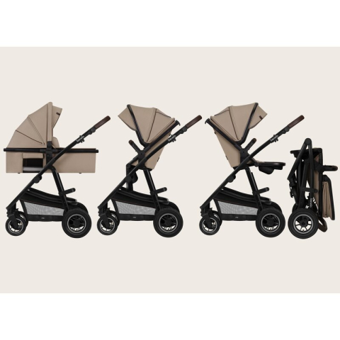Carucior 2 in 1, Lionelo, Amber, Cadru aluminiu, Cu landou intarit si salteluta moale, Reversibil, Maner ajustabil, Huse pentru picioare, ploaie, Plasa de tantari, Geanta parinti, Pana la 22 kg, EN188 [5]