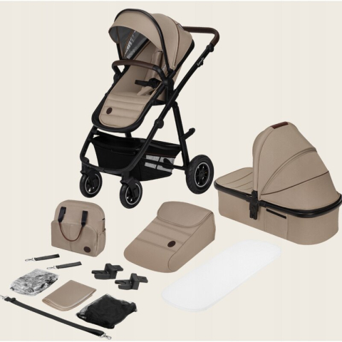 Pachete carucioare - Carucior 2 in 1, Lionelo, Amber, Cadru aluminiu, Cu landou intarit si salteluta moale, Reversibil, Maner ajustabil, Huse pentru picioare, ploaie, Plasa de tantari, Geanta parinti, Pana la 22 kg, EN188
