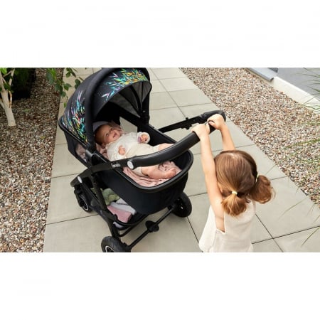 Carucior 2 in 1, Lionelo, Amber, Editie limitata Lovin\', Cadru aluminiu, Cu landou intarit si salteluta moale, Reversibil, Maner ajustabil, Huse pentru picioare, ploaie, Plasa de tantari, Geanta pari [30]