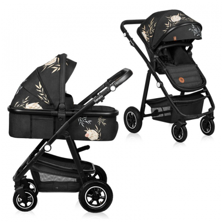 Pachete carucioare - Carucior 2 in 1, Lionelo, Amber, Editie limitata Lovin\', Cadru aluminiu, Cu landou intarit si salteluta moale, Reversibil, Maner ajustabil, Huse pentru picioare, ploaie, Plasa de tantari, Geanta pari