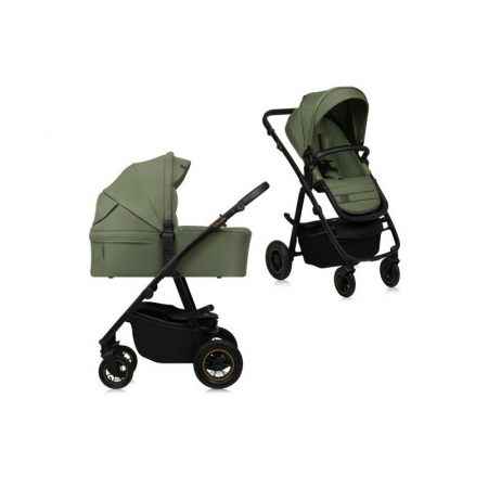 Pachete carucioare - Carucior 2 in 1, Lionelo, Amber Plus, Cadru aluminiu, Cu landou intarit si salteluta moale, Reversibil, Maner ajustabil, Cu accesorii, Cu ventilatie panoramica 3D, Pana la 22 kg, EN1888-1, EN1888-2, E